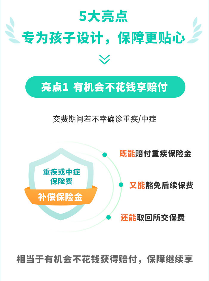 青云卫5号少儿重疾险亮点介绍